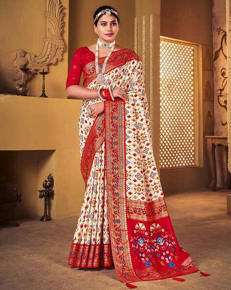 Buy Off White Sarees for Women by Saree mall Online