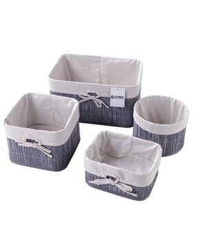 kuber industries Set of 4 Bamboo Storage Baskets-picture-41