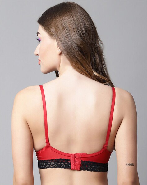Buy PrettyCat Padded 3/4Th Coverage T-Shirt Bra - Red at Rs.400 online