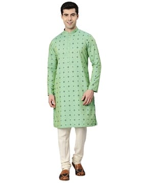 manyavar Geometric Pattern Kurta with Insert Pocket-picture-16