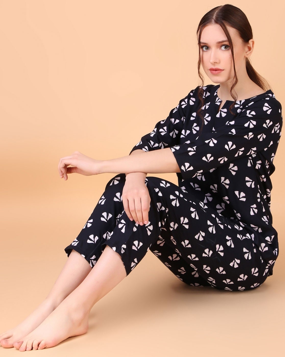 Navy blue ladies pyjamas hot sale