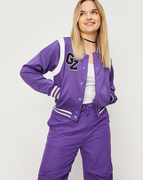 1970s Vintage Purple Varsity Jacket | Skinler