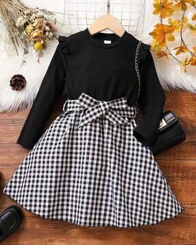 Checked Fit & Flare Dress-image-31