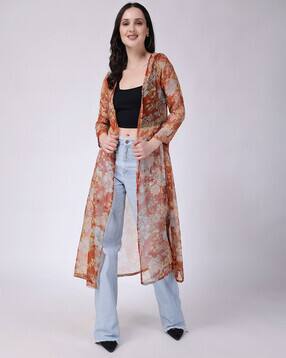 cation Floral Print Front-Open Shrug-picture-52