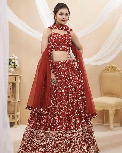 Details 56+ wine red colour lehenga best