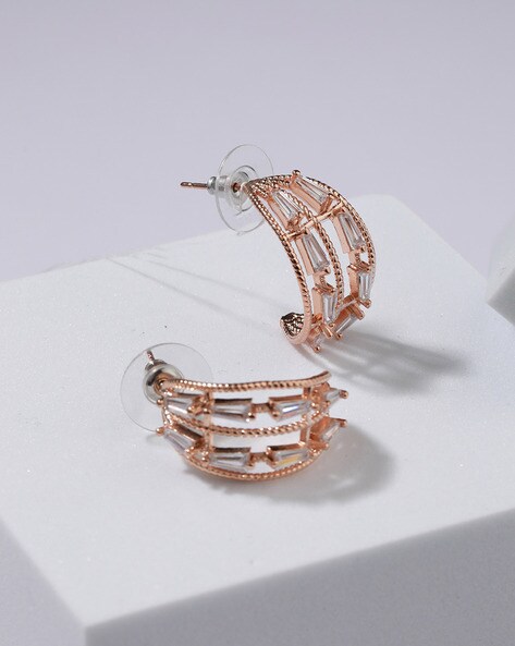 Rose gold store half hoop earrings