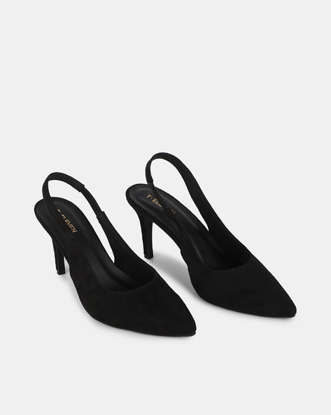 Nappa leather kitten-heeled court shoes with bow | EMPORIO ARMANI Woman