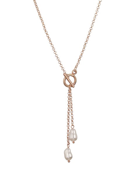 Lilly & Sparkle Alloy Gold Toned Interlinked Chain Necklace With Interlock  Closure For Women