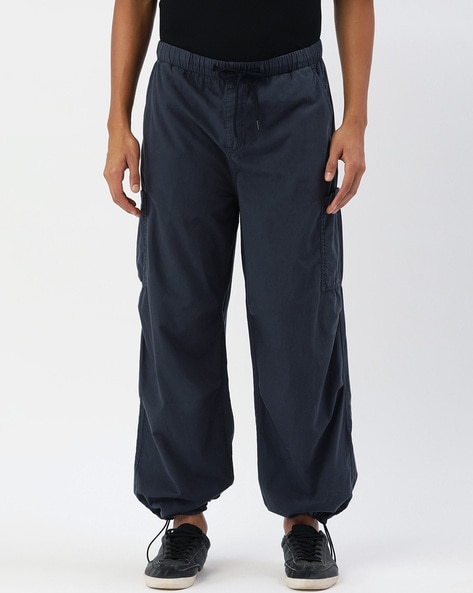 Navy Blue Cargo Trousers - Buy Navy Blue Cargo Trousers online in India