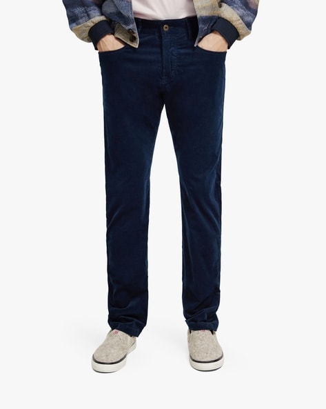 Ted Baker Payet Regular Fit Cord Trousers, Blue Navy at John Lewis &  Partners