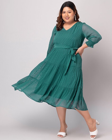 Buy Green Dresses for Women by FABALLEY Online