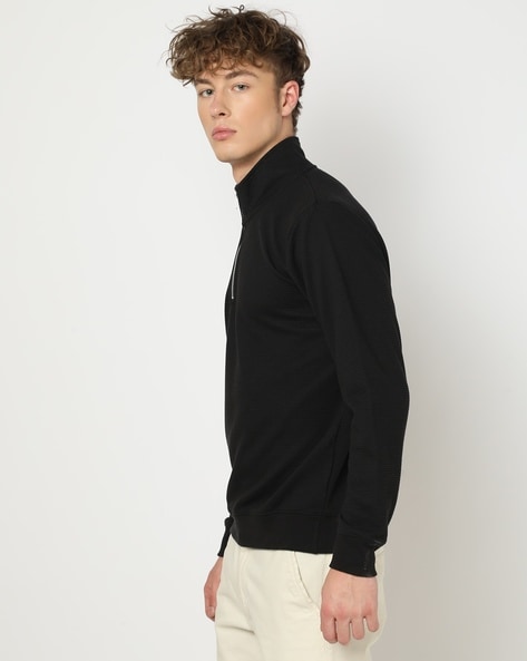 Black Half Zipper Sweatshirt