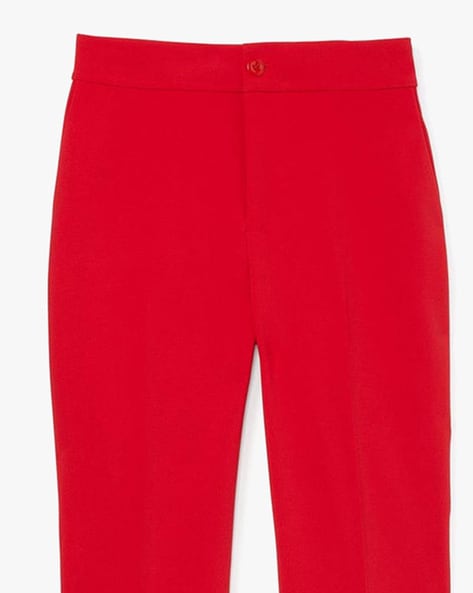 Tailored stretch trousers - Red/Checked - Ladies | H&M IN