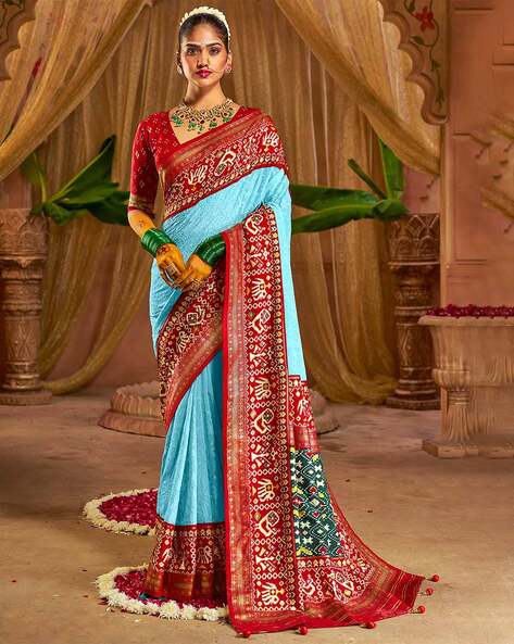 Aqua Blue Saree Online | Aqua Blue Colour Saree - Sareeka