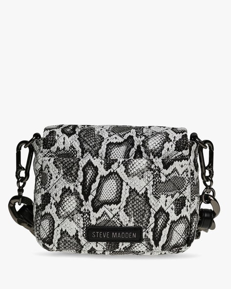 Steve Madden BTAMELA Crossbody Chain Strap Handbag Purse- Natural (Snake  Print) | eBay