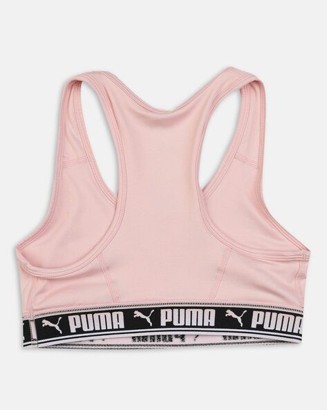 Puma Pink Logo Print Sports Bra