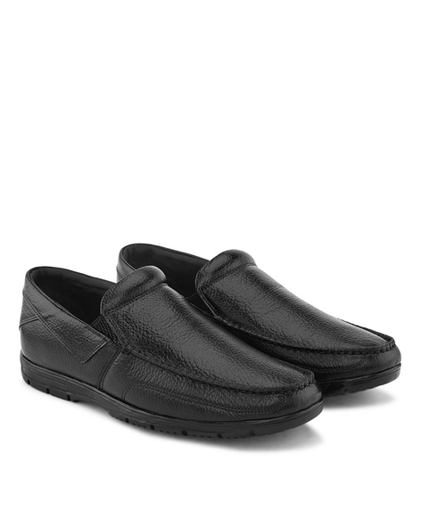 FASHION VICTIM Round-Toe Loafers with Slip-On Styling For Men (Black, 9)