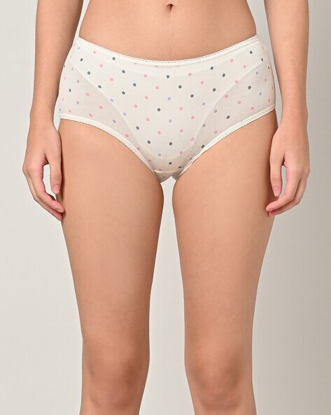 Rio 5 Pack Women Cotton Underwear Hipster Bikini Brief Polka Dot