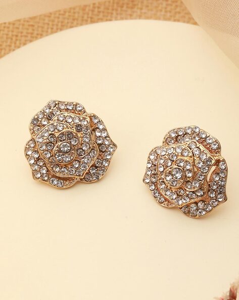 Rose shaped hot sale gold earrings