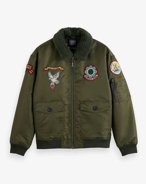 Top Gun Official B 15 Mens Flight Bomber Jacket with Patches Olive | eBay