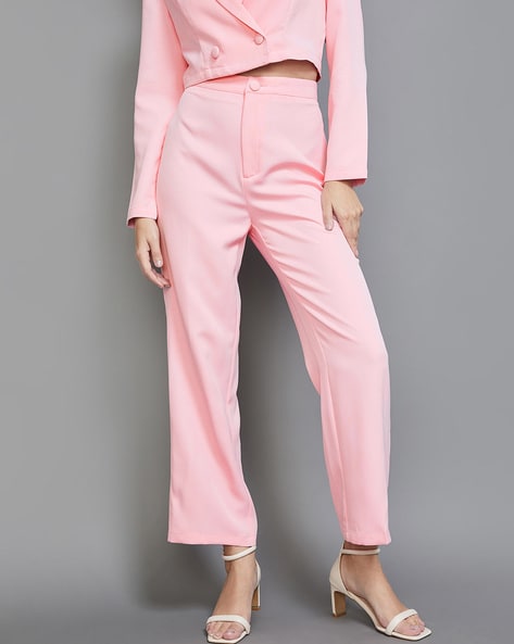 Women Pink Trousers - Buy Women Pink Trousers online in India