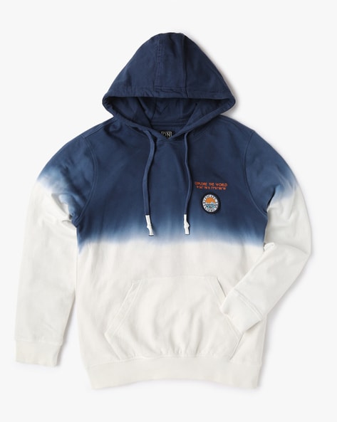 Blue and white hoodie sale