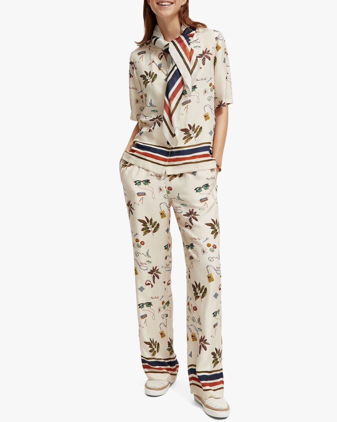 Buy Cream Trousers & Pants for Women by SCOTCH & SODA Online