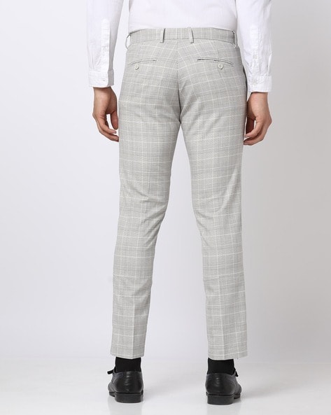 Mens Suit Trousers Tweed Plaid Check Beige Tailored Fit Wedding Business  Pants | eBay