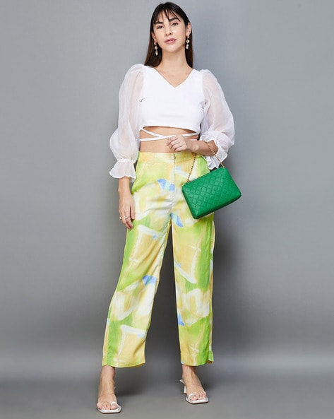 Buy Off white Trousers & Pants for Women by CODE BY LIFESTYLE