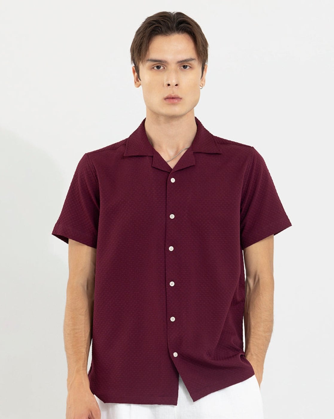 Burgundy button outlet up shirt