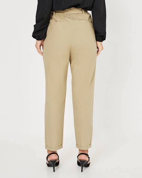 Buy Beige Trousers & Pants for Women by Styli Online