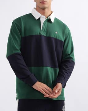 gant Colour-Block Polo T-Shirt with Button Placket-picture-19