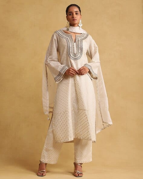 RITU KUMAR Embroidered Kurta Suit Set