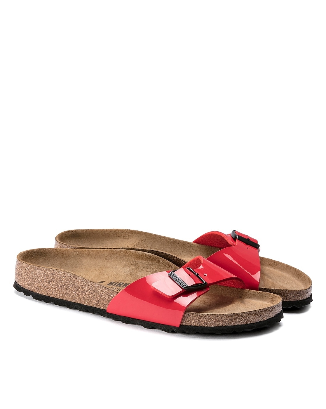 Red birkenstock online slides