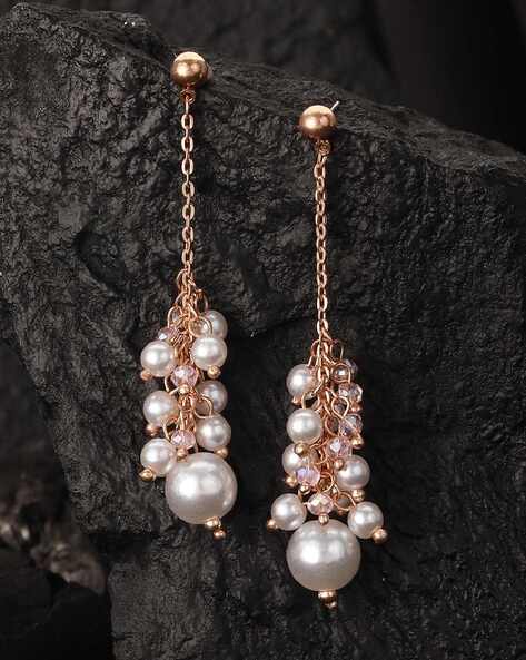 14k Yellow Gold Freshwater Pearl Drop Earrings