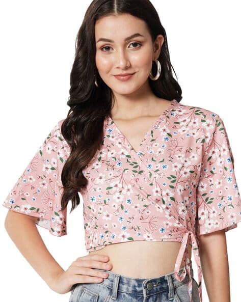 KOTTY Floral Print V-Neck Top