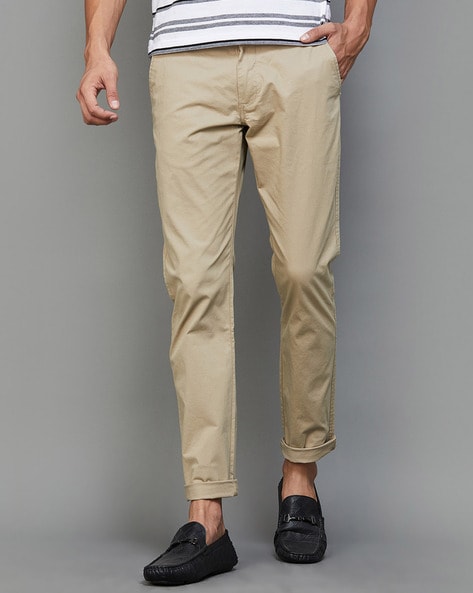 Buy Khaki Trousers & Pants for Men by CODE BY LIFESTYLE Online