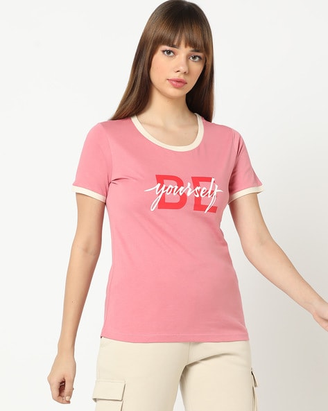 Peach Tshirts for Women by Teamspirit Online | Ajio.com