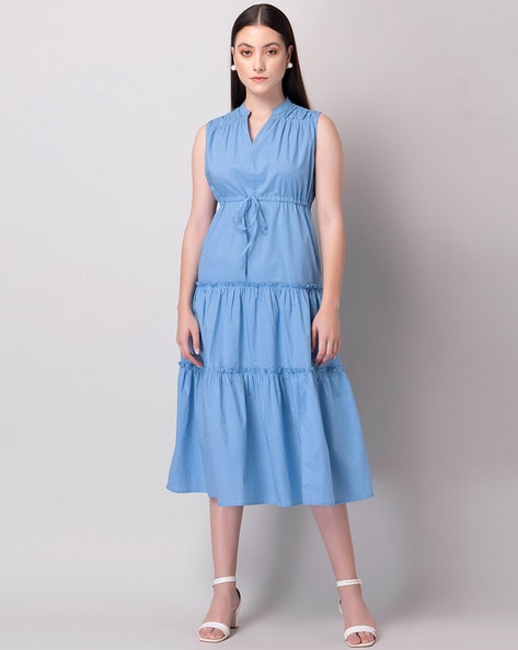 Faballey Sleeveless Tiered Dress