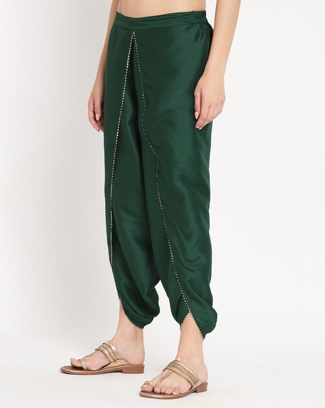 Dark Green Dhoti Style Punjabi Suit – Lashkaraa