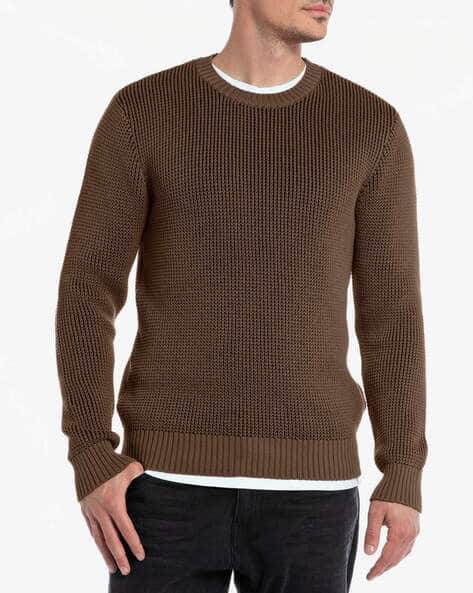 Vintage Crew-Neck Garment Dyed Sweater