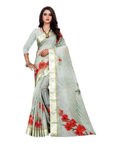 MInt Green Chanderi Silk Saree