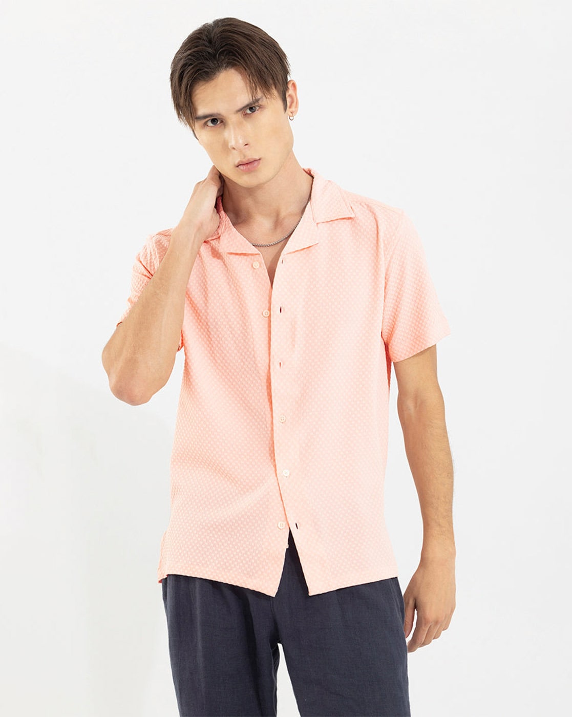 Peach polo hot sale button down