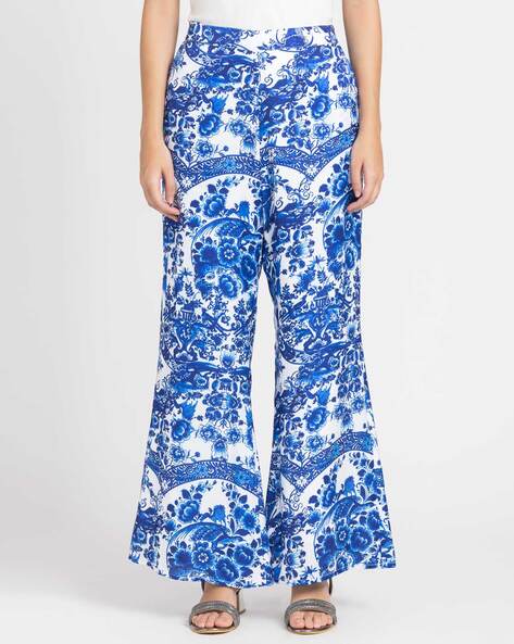 Cuddl Duds Flexwear Relaxed Wide Leg Pants-Painted Floral-Small-A301224-NEW