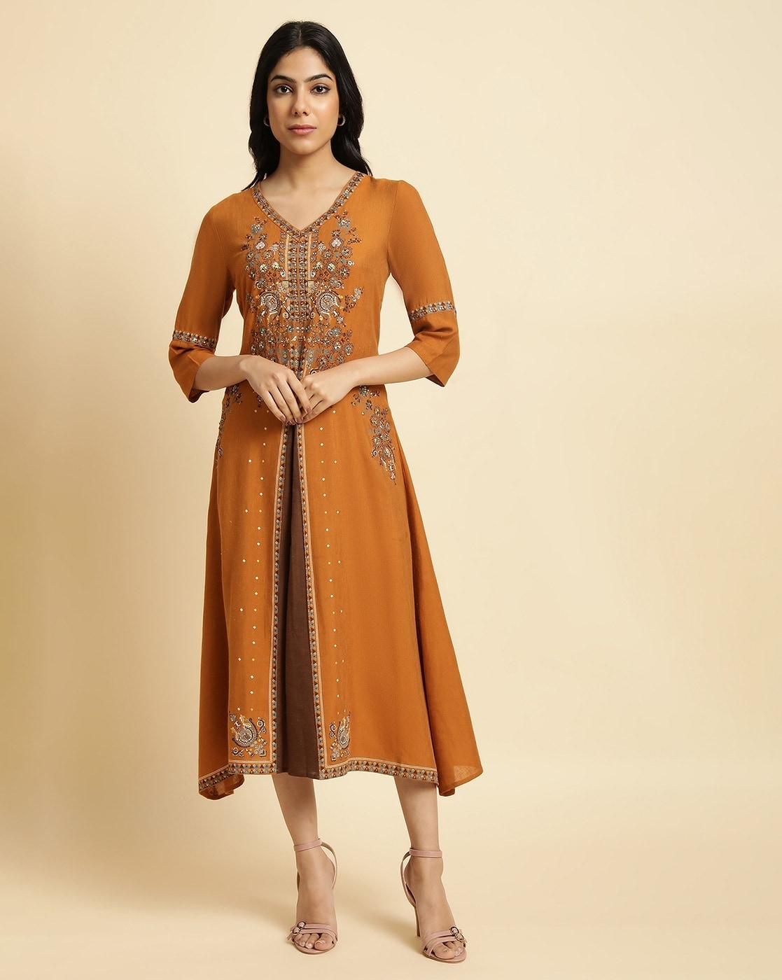 Buy Orange Dresses & Gowns for Women by CHHABRA 555 Online | Ajio.com