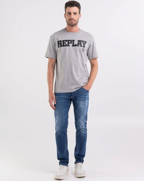 REPLAY Buy Grey by Men Tshirts Online for