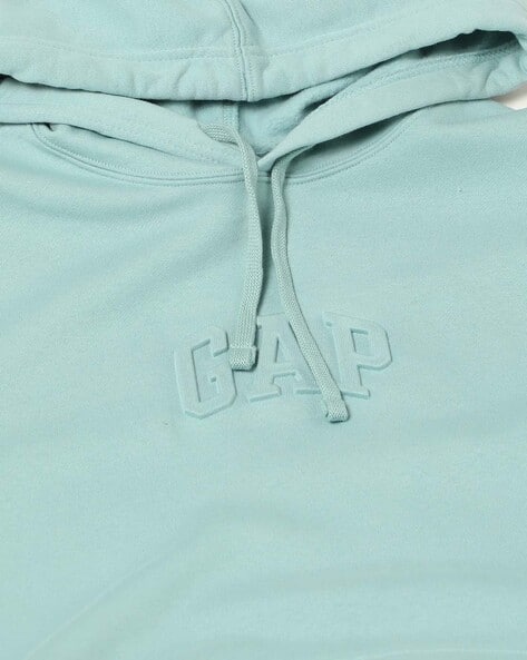 Brand Embossed Hoodie with Kangaroo Pocket