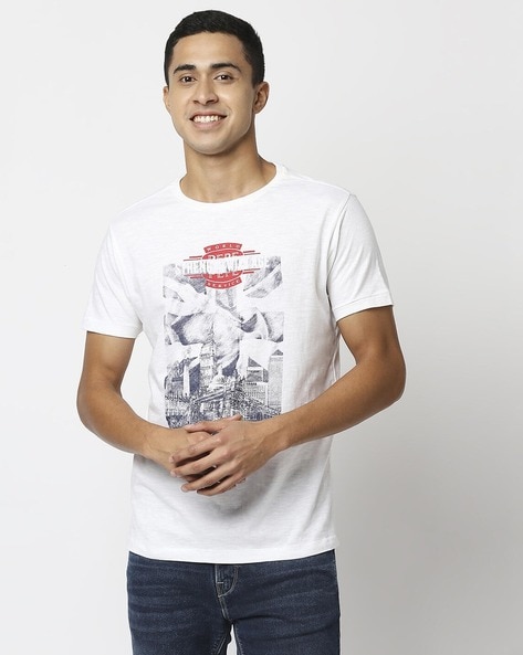 Buy White for Jeans by Online Men Pepe Tshirts