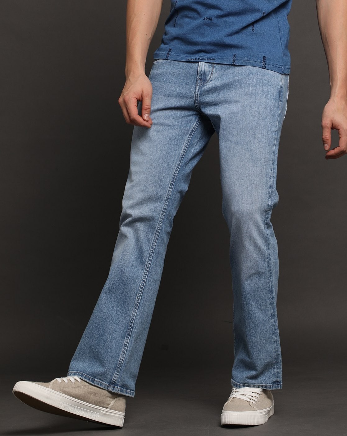 Dark Blue Bootcut Jeans with Zipper Bottoms – Mode De Base Italie