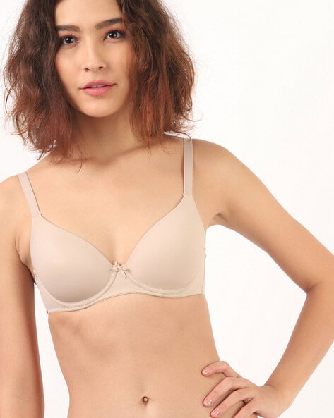 M&S Cream Non-wired Bra - 34C, Women's Fashion, Undergarments